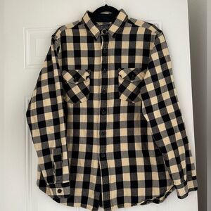 Ralph Lauren Black and Cream Plaid Shirt